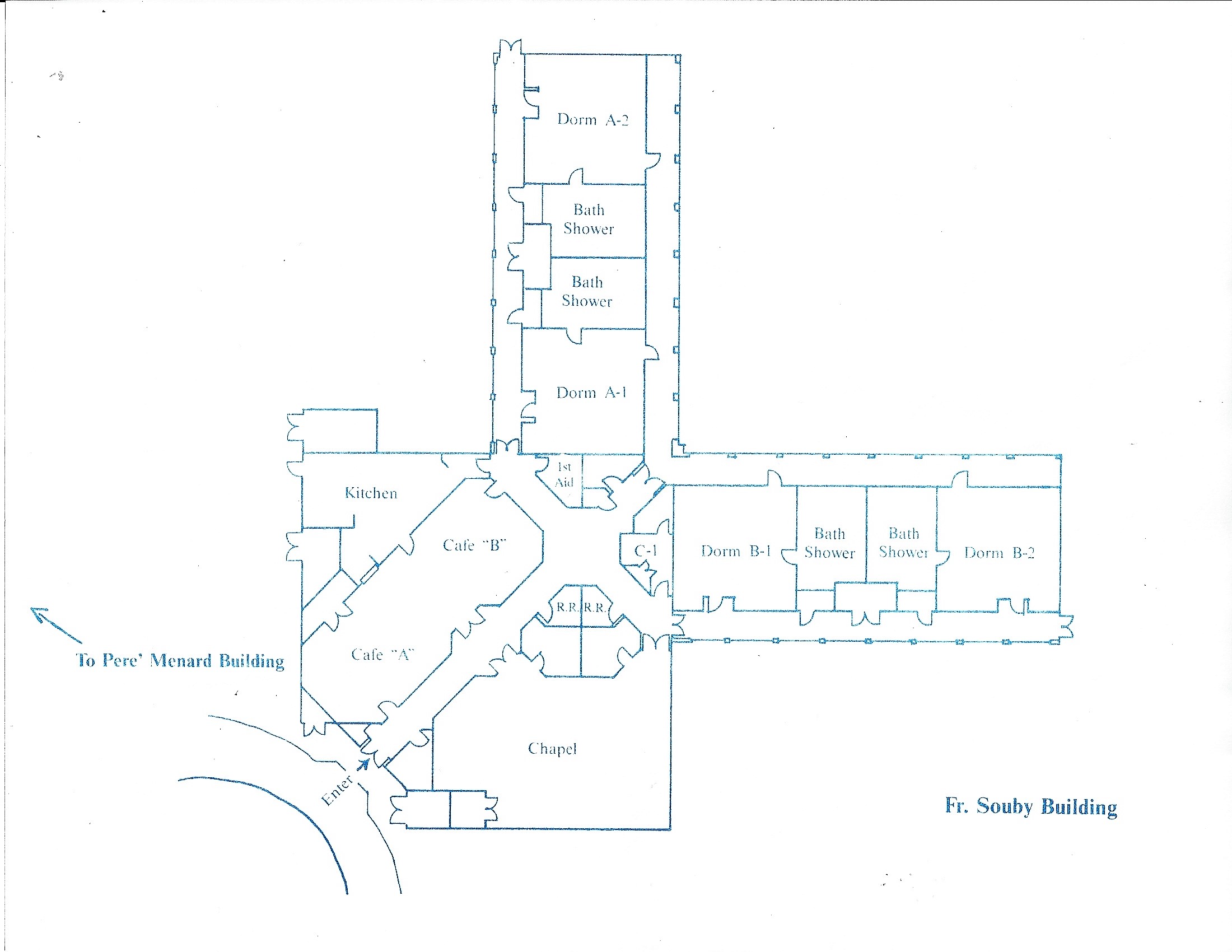 Map of Pere Menard and Fr Souby buildings Lumen Christi Retreat
